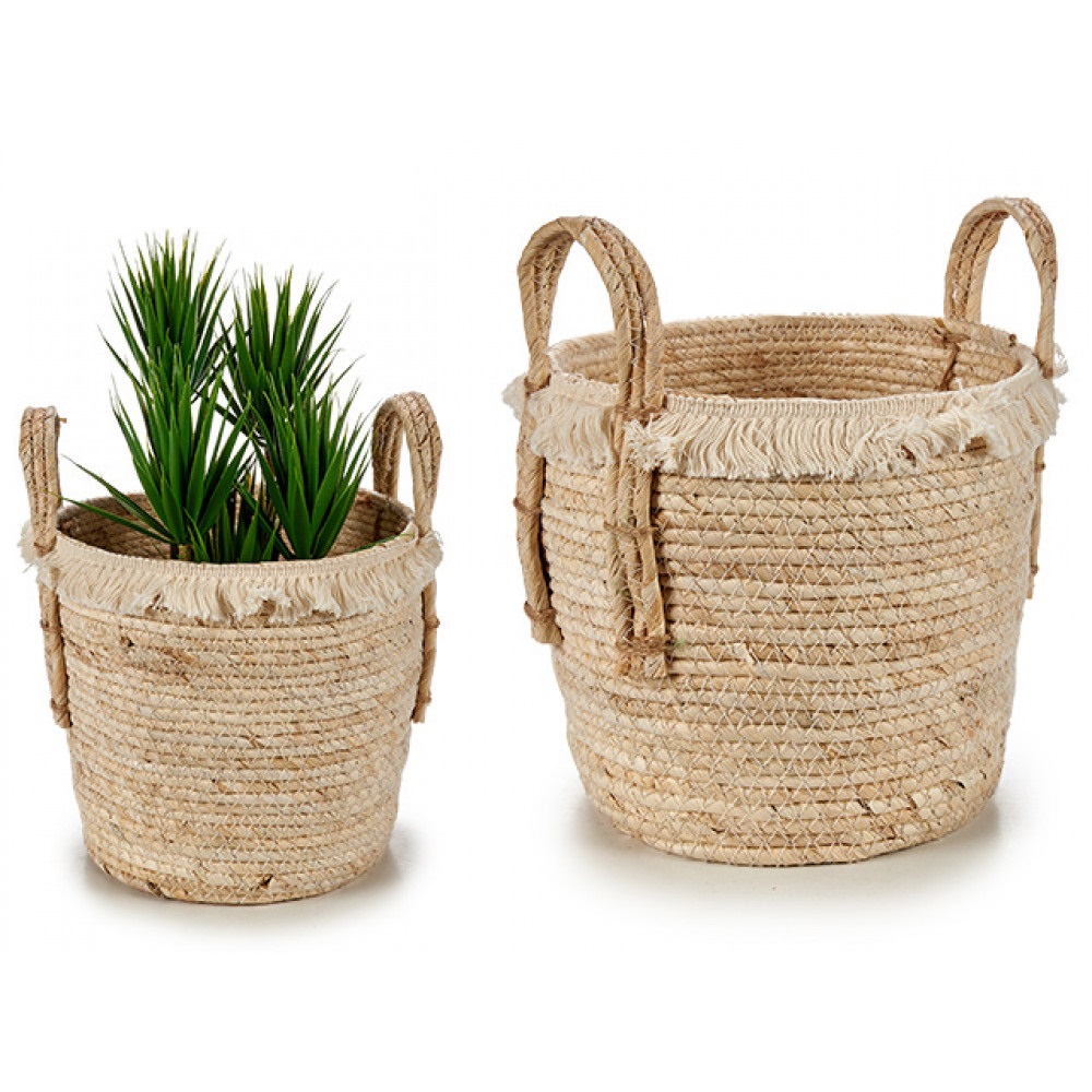 Slaměný kulatý obal na květináč STRAW