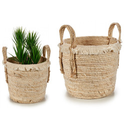 Slaměný kulatý obal na květináč STRAW