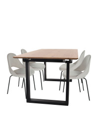 Snap: Set: Stůl Grand + 4 jídelní židle Costa Steel Black