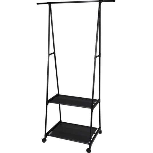 Stojan na oblečení se 2 policemi VESTIO, černý