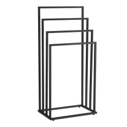 Stojan na ručníky LINESTRO kovový se 4 rameny 93x45cm, černý