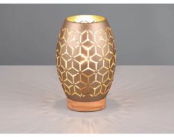 Stolní lampa Bidar 21 cm, měděný kov/dřevo