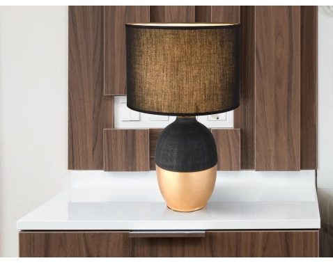 Stolní lampa Valentino, černá/zlatá