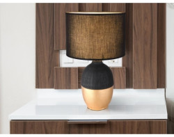 Stolní lampa Valentino, černá/zlatá