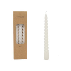 Stolní svíčky SPIRAL sada 3ks, bílá