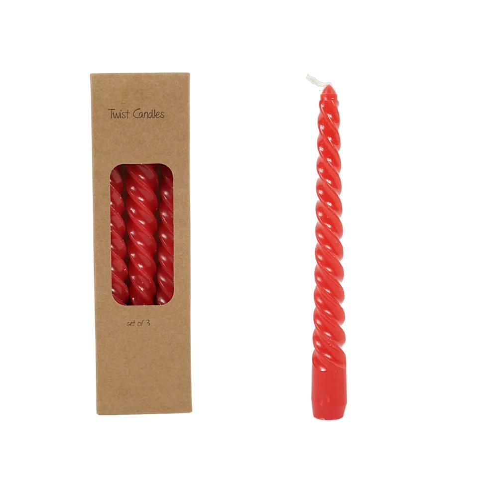 Stolní svíčky SPIRAL sada 3ks, červená