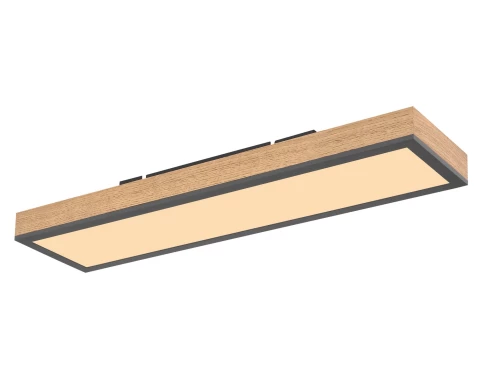 Stropní LED osvětlení Doro 60 cm, dřevěný vzhled