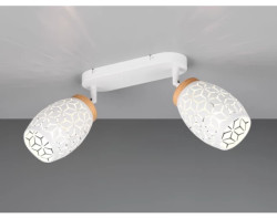 Stropní/nástěnné osvětlení Bidar, bílý kov/dřevo