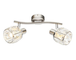 Stropní osvětlení Kris 28 cm, skleněný křišťál, 2 svítidla