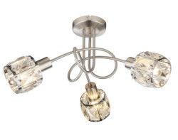 Stropní osvětlení Kris 38 cm, skleněný křišťál, 3 svítidla