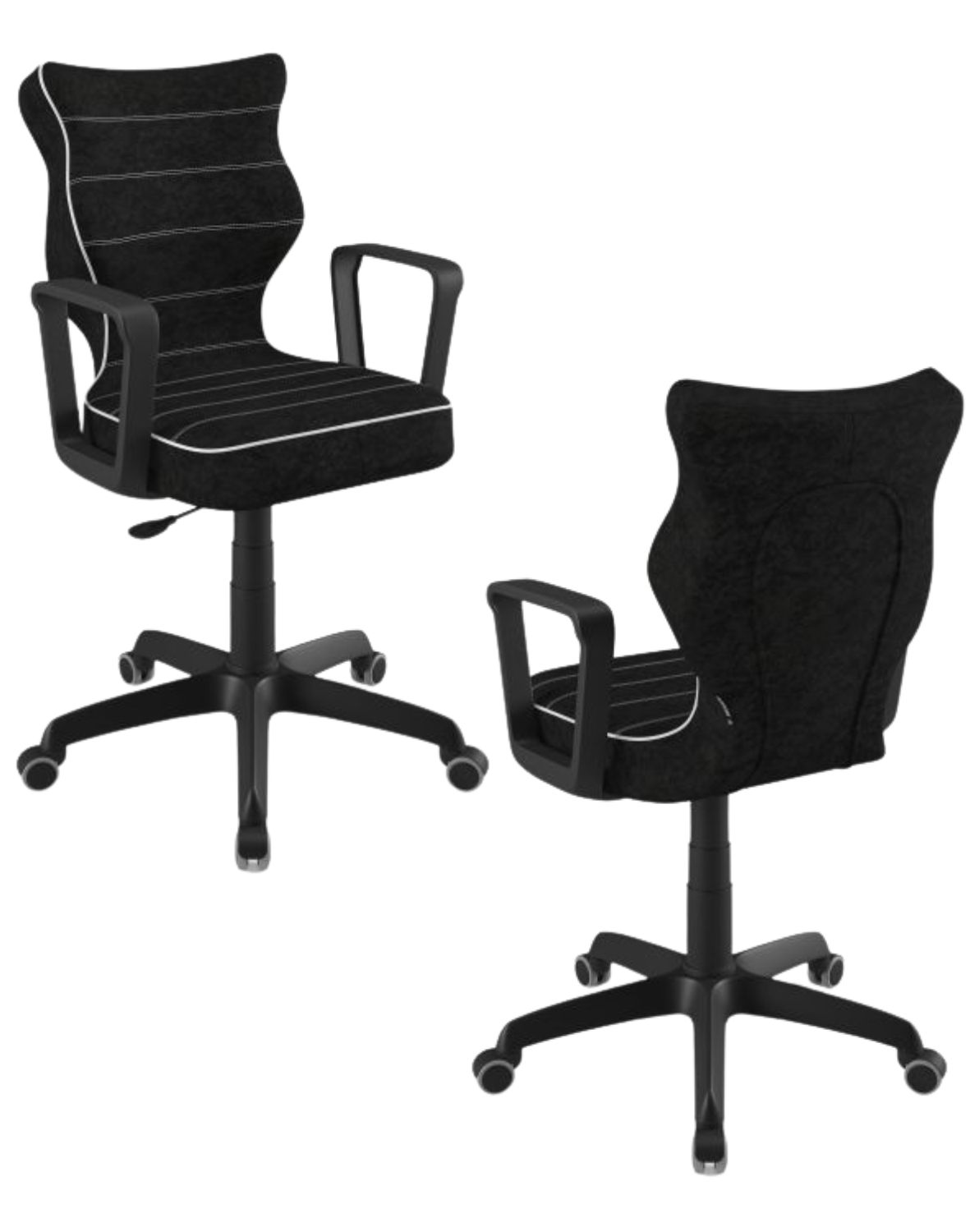 Studentská otočná židle Entelo Norm, černá (výška 159–188 cm)