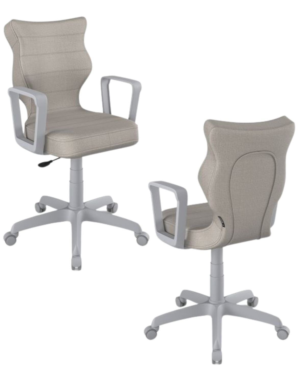 Studentská otočná židle Entelo Norm, šedá (výška 146–176,5 cm)