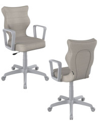 Studentská otočná židle Entelo Norm, šedá (výška 146–176,5 cm)