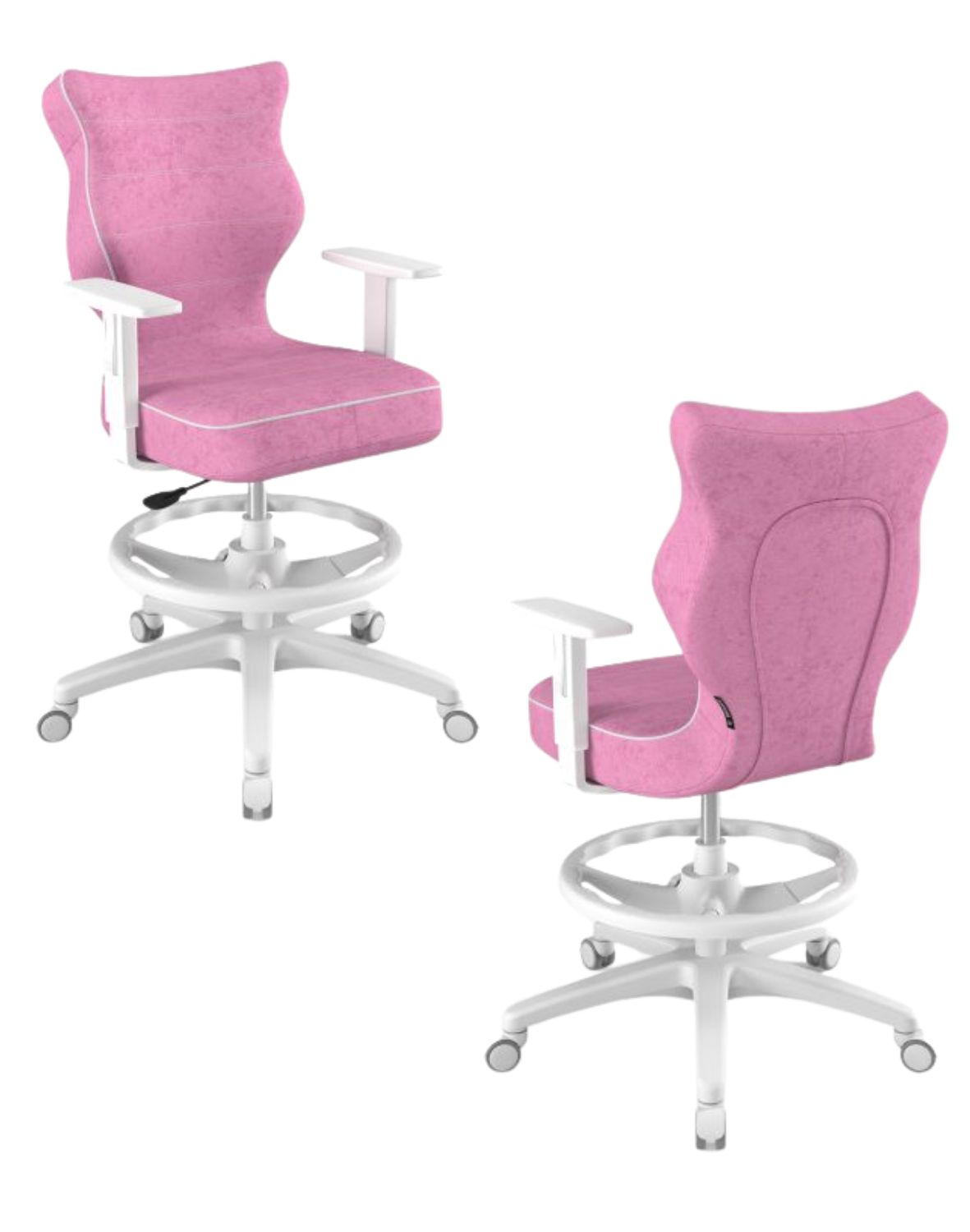 Studentská židle Duo s podnožkou, bílá podstava, pro výšku 159-188 cm, velikost 6 WK+P