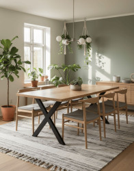 Stůl Bjorn (Nat 180 cm) – přírodní dub, rybí kost