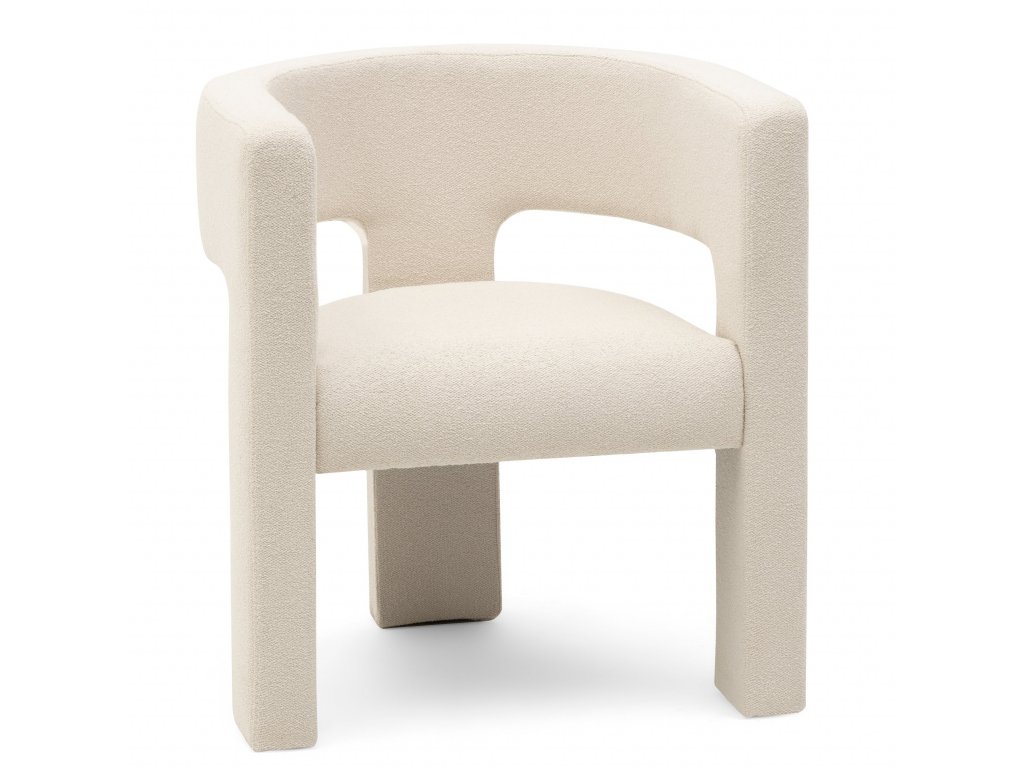 Světle béžové designové křeslo ALPAH E