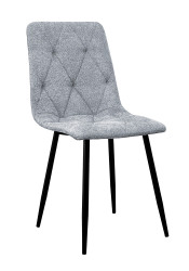 Světle šedá jídelní židle NAOMI BORG s černými nohami