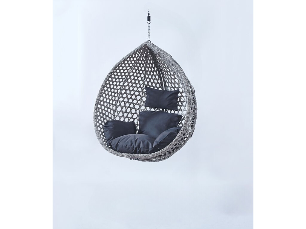 Světle šedé závěsné křeslo TROPIKAL bez stojanu