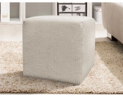 Taburet Bali, 40x40 cm, světle béžová strukturovaná látka