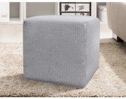 Taburet Bali, 40x40 cm, světle šedá strukturovaná látka