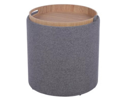 Taburet měnitelný na odkládací stolek Turner, středně šedá látka