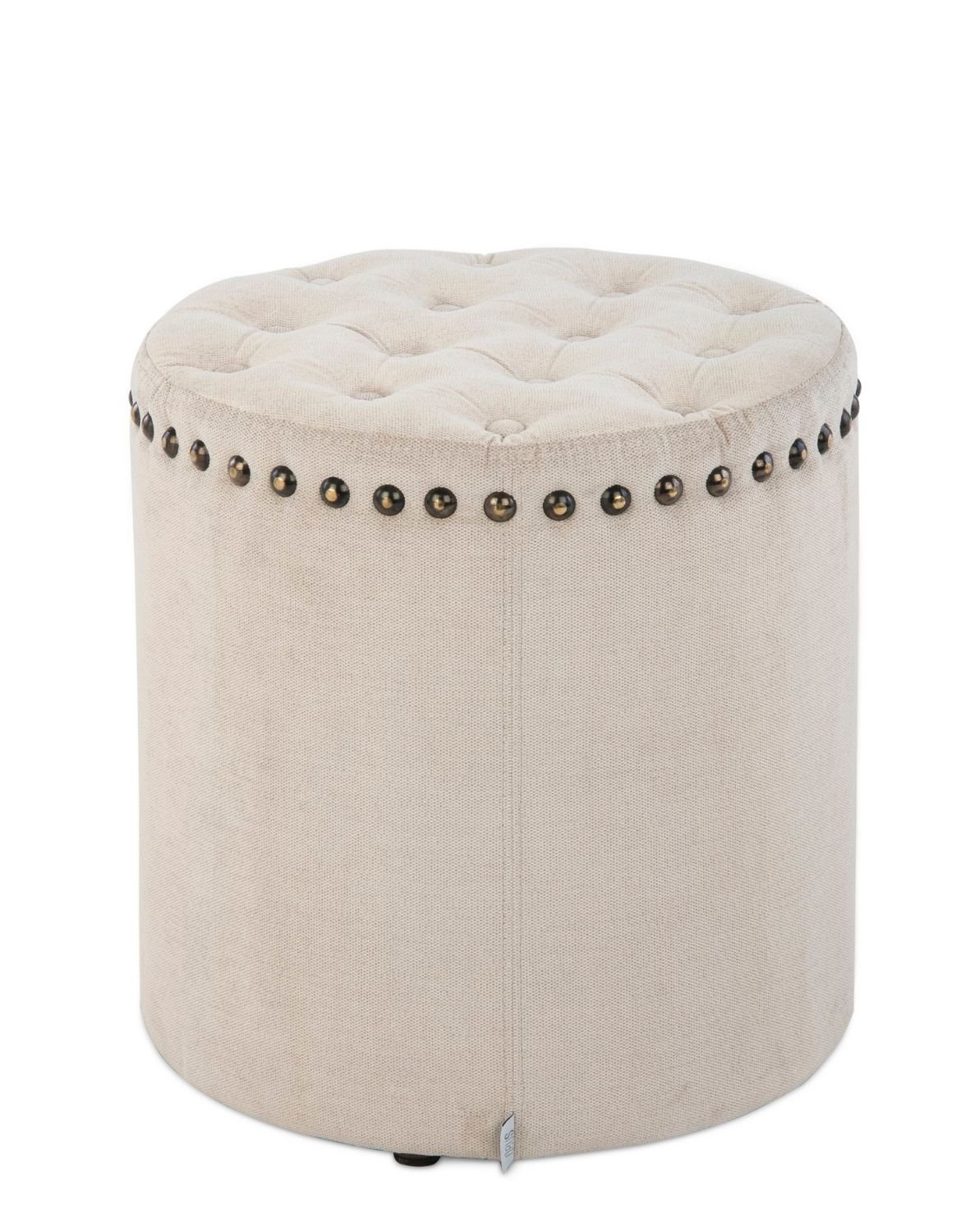 Taburet Omi, knoflíky a ozdobné cvočky