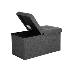 Taburet s odklápěcím víkem OTTOMAN 76x38 cm, tmavě šedý