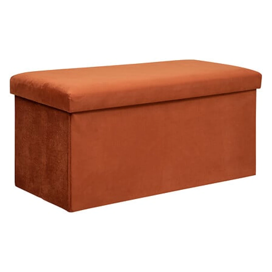 Taburet s úložným prostorem LILOU AMB 76x38 cm, hnědooranžový