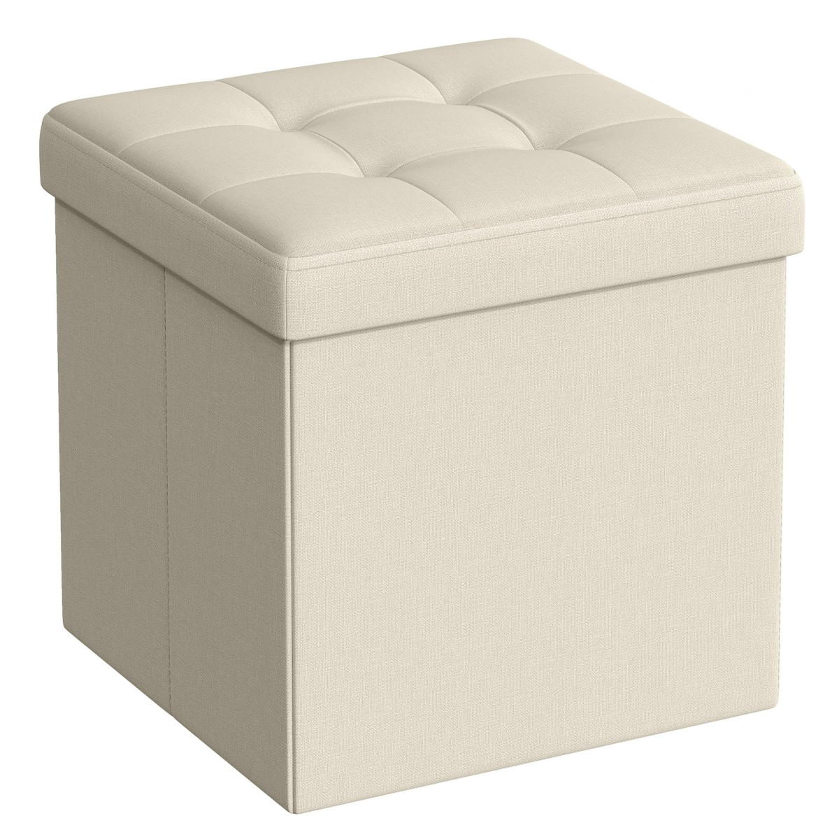 Taburet s úložným prostorem OTTOMAN 30x30 cm, krémový