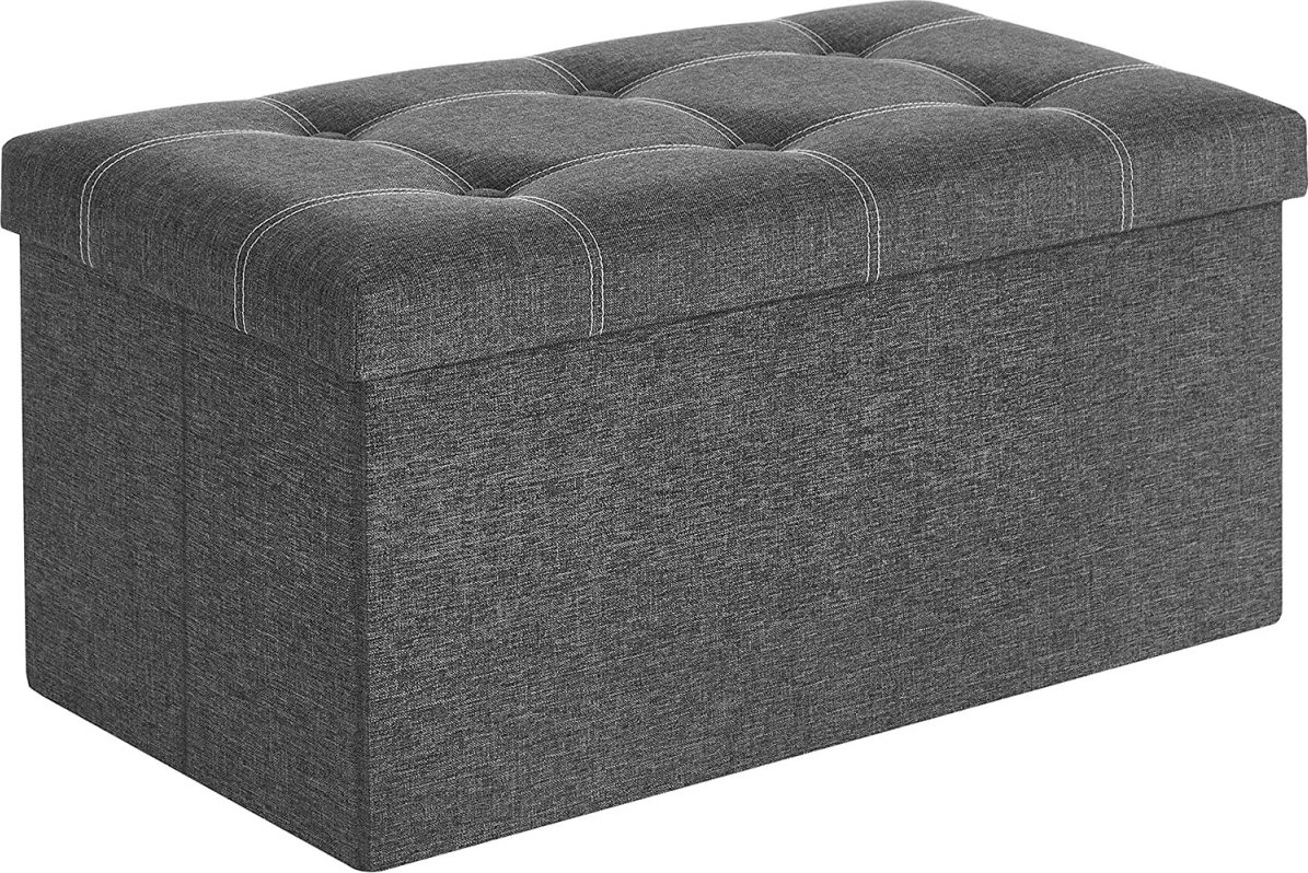 Taburet s úložným prostorem OTTOMAN 76x38x38 cm tmavě šedý