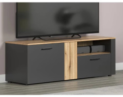 Televizní skříňka Esteban 150 cm, antracit/dub evoke