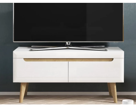Televizní skříňka Nordi, 107 cm, dub riviera/bílá lesk