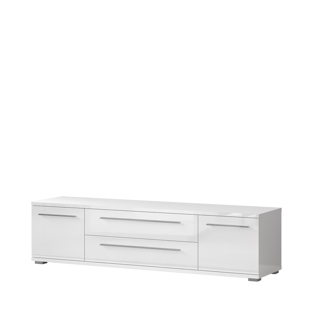 Televizní stolek PIANO TV180-2K2FV/PN bílá lesk