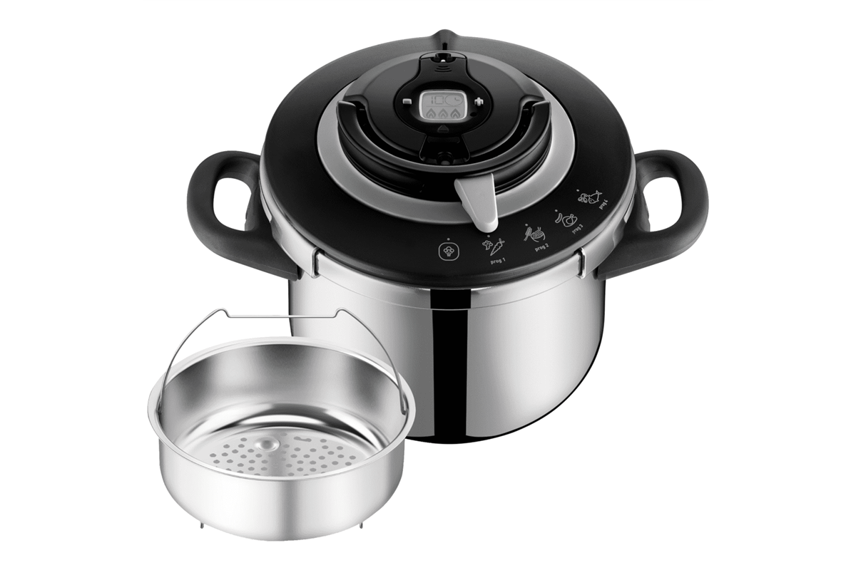 Tlakový hrnec Tefal Clipso+ CHEF 6 l P4550731 Nerezový/Černý