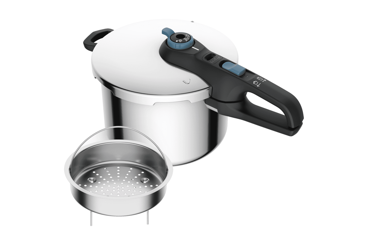 Tlakový hrnec Tefal Secure Trendy 6 l P2580701 Nerezový/Černý