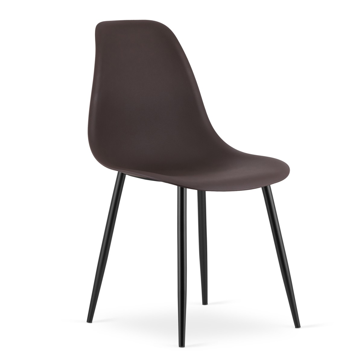Tmavě hnědá židle OSAKA s černými nohami