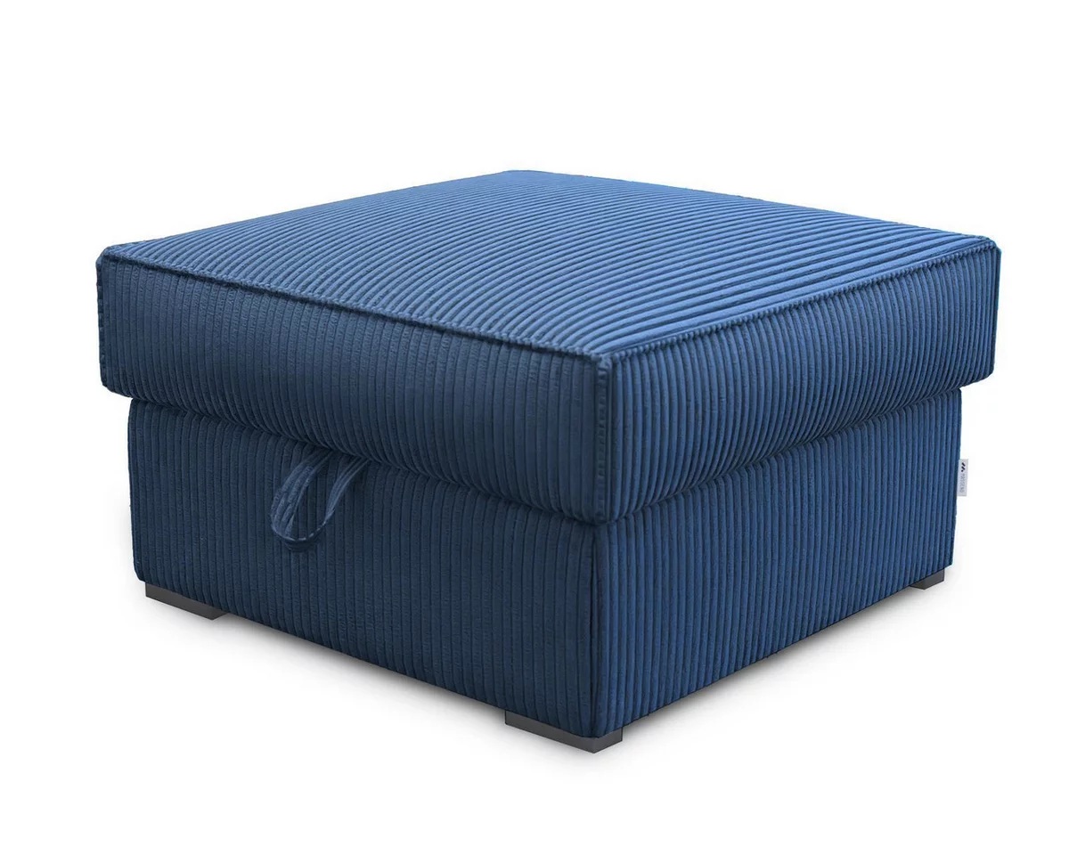 Tmavě modrý taburet SMART COSARO s úložným prostorem 65x65 cm