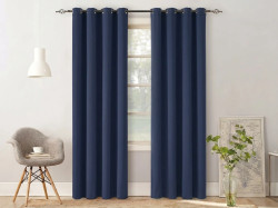Tmavě modrý závěs OXFORD 140x250 cm Zavěšení: Kovové kroužky