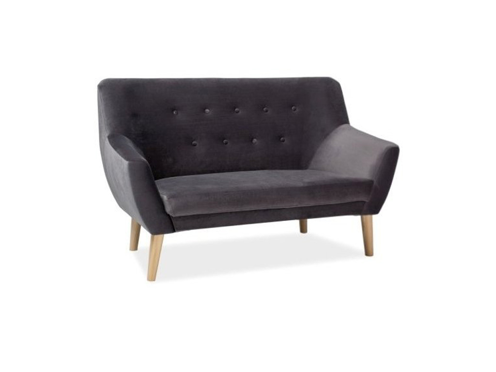Tmavě šedá 2místná pohovka NORDIC VELVET