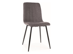Tmavě šedá jídelní židle ALAN B s černými nohami
