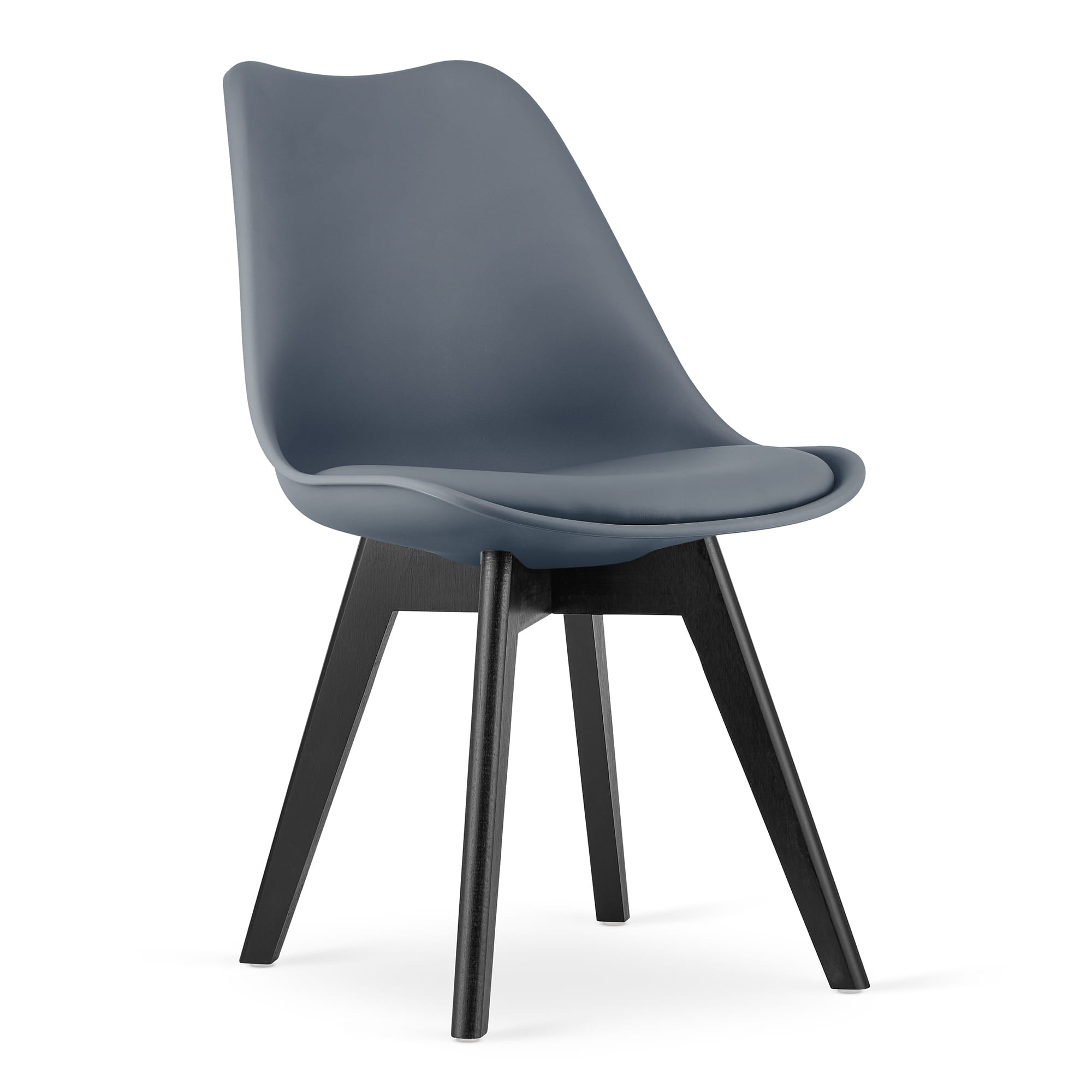 Tmavě šedá židle BALI MARK s dřevěnými černými nohami