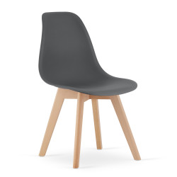 Tmavě šedá židle KITO s bukovými nohami