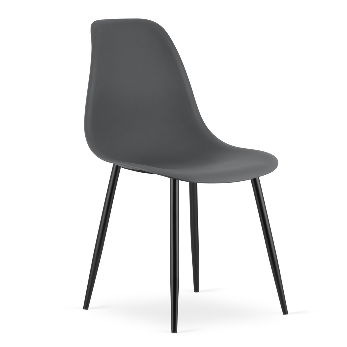 Tmavě šedá židle OSAKA s černými nohami