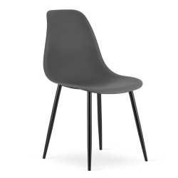 Tmavě šedá židle OSAKA s černými nohami