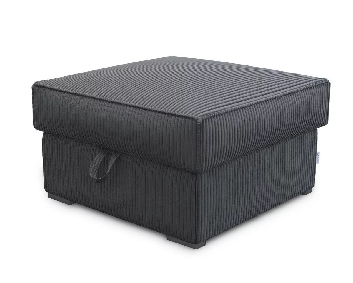 Tmavě šedý taburet SMART COSARO s úložným prostorem 65x65 cm