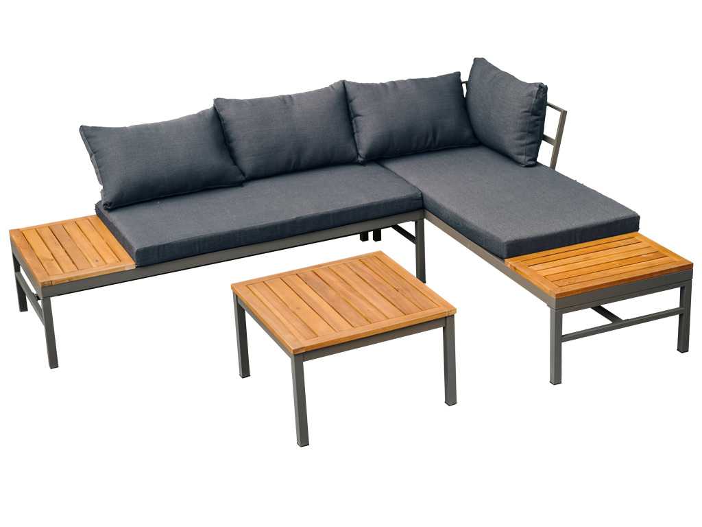 Tmavě šedý zahradní set PANORAMA