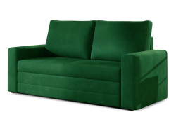 Tmavě zelená 2místná pohovka WAVE, rozkládací
