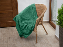 Tmavě zelená deka HYGGE z mikrovlákna 160 x 200 cm