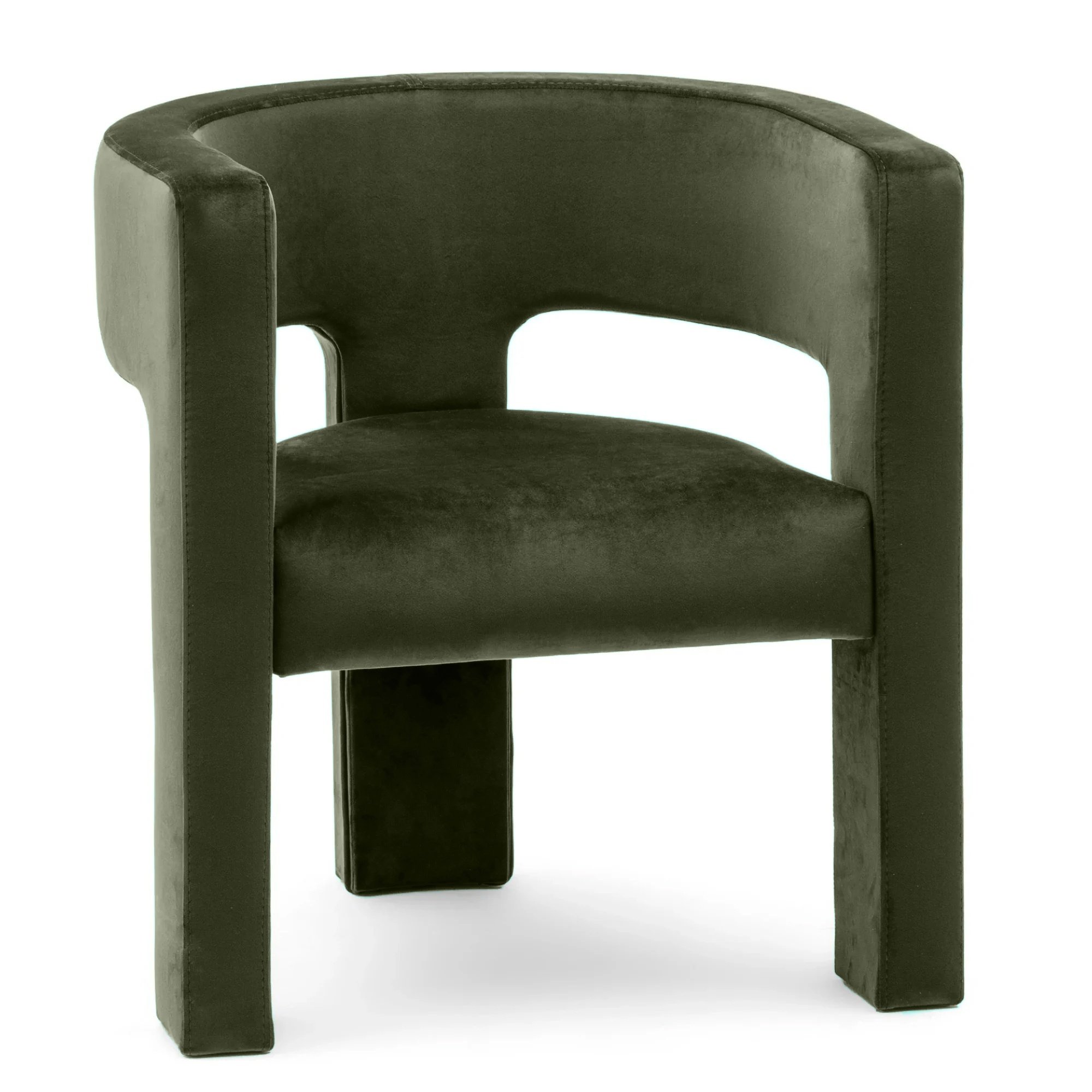 Tmavě zelené designové křeslo ALPAH B VELVET