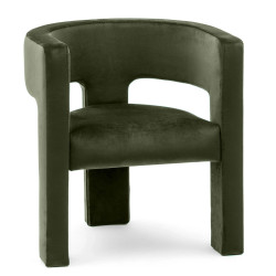 Tmavě zelené designové křeslo ALPAH B VELVET